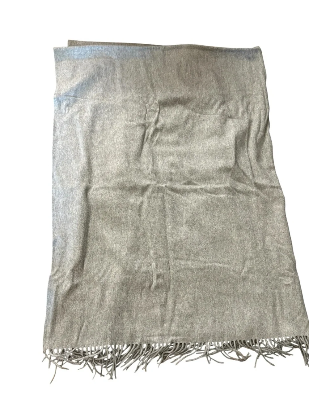 Zara Home Limited Edition 100% Cashmere Throw Blanket Gray Fringe NWT $329